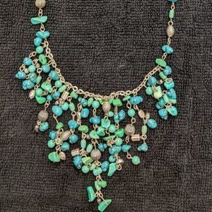 Chico's Tumbled Turquoise Beaded Necklace